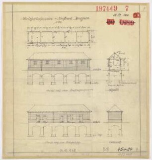 Wirtschaftsschuppen (Ansicht, Grundriss)