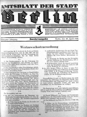 Sonderausgabe, 20. April 1929
