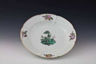 4 Schalen aus dem "Grünen Watteau-Service"