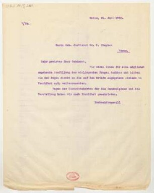 Brief an Karl Stephan : 21.06.1920
