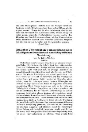 Ethischer Unterricht als Vorraussetzung einer künftigen nationalen und staatsbürgerlichen Erziehung : (Schluß)