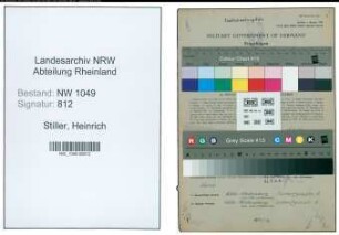 Entnazifizierung Heinrich Stiller , geb. 25.09.1902 (Arbeiter)