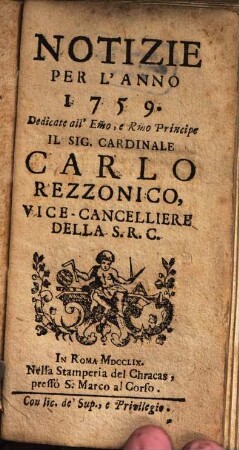 Notizie : per l'anno .... 1759