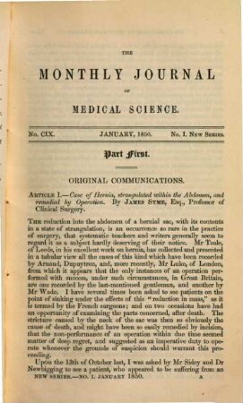 The Monthly journal of medical science. 1. 1850