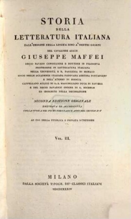 Storia della letteratura italiana dall'origine della lingua sino a'nostri giorni : ad uso della pubblica e privata istruzione. 3