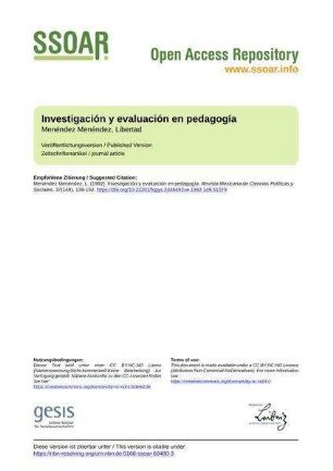 Investigación y evaluación en pedagogía