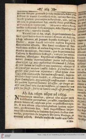 Ab An. 1650. usque ad 1654