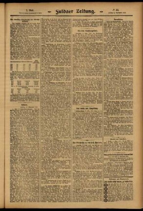 Zweite Ausgabe vom Freitag, den 12. September 1913.