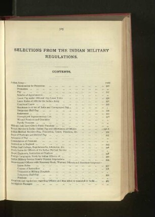 Selections from the Indian Military Regulations