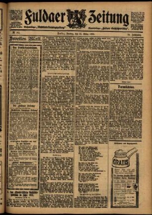 Zweite Ausgabe vom Freitag, den 31. März 1905.