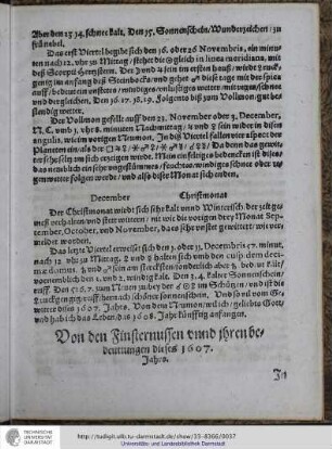 Von den Finsternussen und ihren Bedeutungen dieses 1607. Jahrs