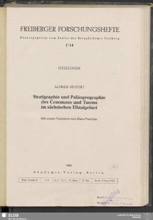 Stratigraphie und Paläogeographie des Cenomans und Turons im sächsischen Elbtalgebiet