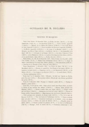 Ouvrages de M. Decamps