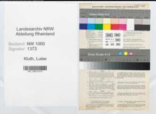 Entnazifizierung Luise Kluth, geb. 23.03.1908 (Verw.Angest.)