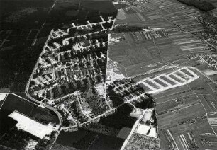 Luftbildaufnahmen von Karlsruhe. Waldstadt - Gesamtübersicht von Südwesten