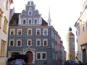 Görlitz: Blick aus Richtung Petersstraße zum Nikolaiturm