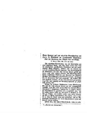 Kurze Antwort auf das väterliche Sendschreiben des Herrn D. Wohlfarth an Deutschlands Schullehrer über die Trennung der Schule von der Kirche : (A.S.Z. 1832. Nr. 114. und 115.)