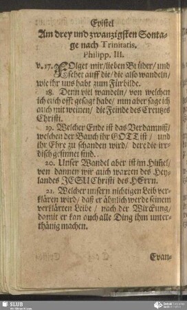 [Am drey und zwanzigsten Sontage nach Trinitatis]