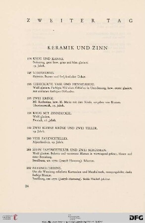 Keramik und Zinn (Nr. 194-220)