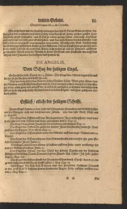 De Angelis. Vom Schutz der heiligen Engel.