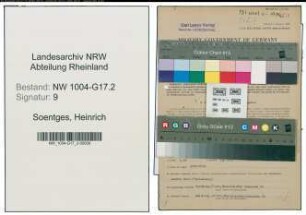 Entnazifizierung Heinrich Soentges , geb. 04.07.1904 (Vertriebsleiter)