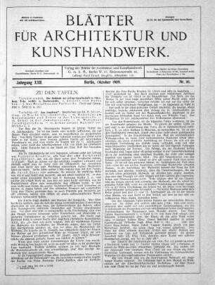No. 10, Oktober 1909