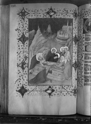 Ms 11060-61, Stundenbuch des Duc de Berry, fol. 198: Grablegung Christi