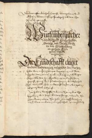20r-28v, Würtembergischer Landschafft wahrhaffter Bericht von Herzog Ulrich...