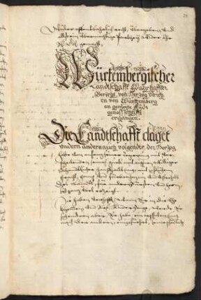 20r-28v, Würtembergischer Landschafft wahrhaffter Bericht von Herzog Ulrich...