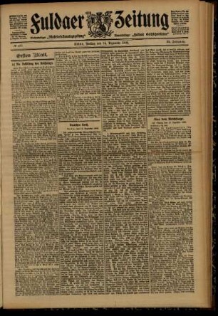 Erste Ausgabe vom Freitag, den 14. Dezember 1906.