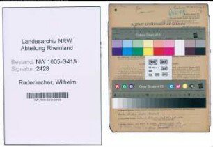 Entnazifizierung Wilhelm Rademacher , geb. 19.06.1919 (Bahnhelfer)