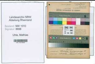 Entnazifizierung Mathias Uhle , geb. 05.03.1905 (Schuhmacher)
