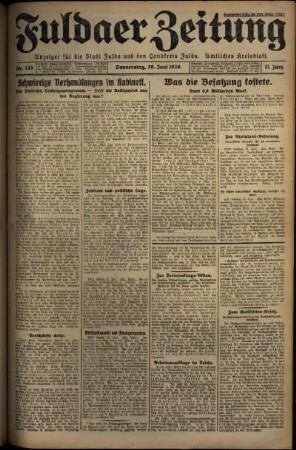 Ausgabe vom Donnerstag, den 26. Juni 1930.