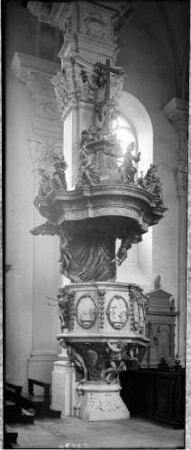 Großcomburg Kloster Stiftskirche Sankt Nikolaus (erbaut 1695/ 1736) Kanzel