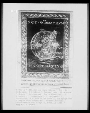 Evangelistar — Initialseite C (um natus esset), zu Epiphanie