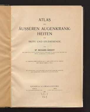 Atlas der äusseren Augenkrankheiten für Ärzte und Studierende