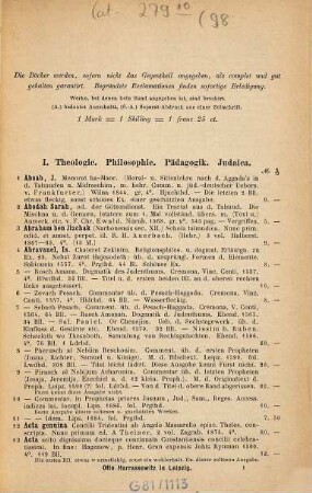 Antiquarischer Catalog, 98