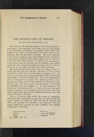 The Depopulation of Ireland