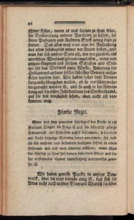Fünfte Regel.