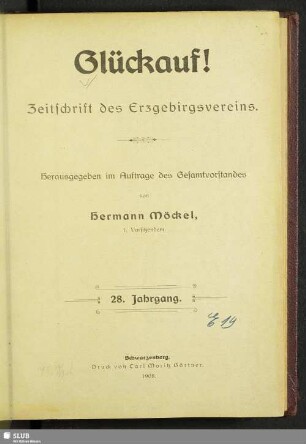 28.1908: Glückauf : Zeitschrift des Erzgebirgsvereins