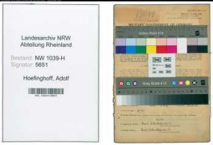Entnazifizierung Adolf Hoefinghoff , geb. 02.06.1907 (Meister)