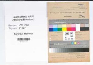 Entnazifizierung Heinrich Schmitz, geb. 30.12.1907 (Anstreicher)