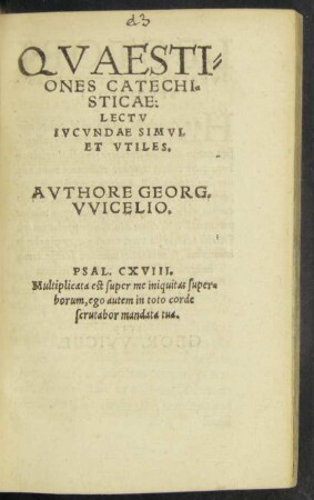 Quaestiones Catechisticae: Lectu Iucundae Simul Et Utiles.