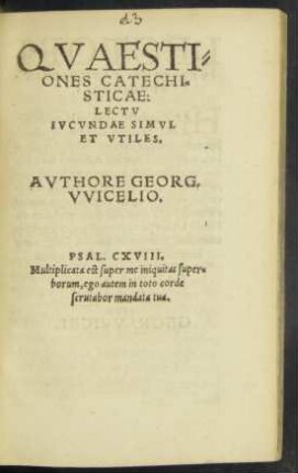 Quaestiones Catechisticae: Lectu Iucundae Simul Et Utiles.