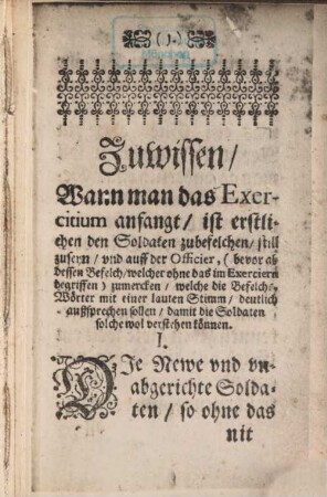Kriegs-Exercitien Manual : In d. Musqueten u. d. Picquen ; Nach Chur-Bayrischen Kriegsart, u. Manier ; Denen sambtlichen undergebnen Kriegs-Officiern, u. Soldaten zu gebrauchen