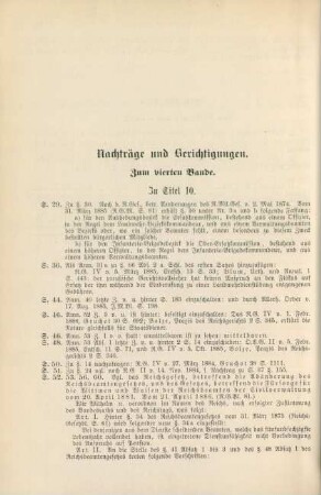 Nachträge und Berichtigungen. Zum vierten Bande