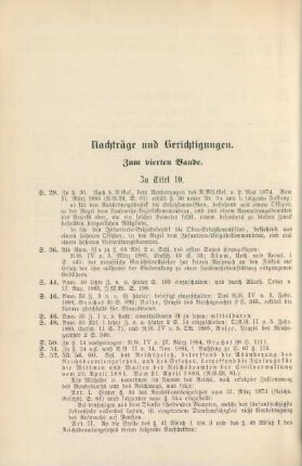 Nachträge und Berichtigungen. Zum vierten Bande
