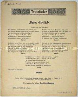 Patriotischer Liedtext auf Generalfeldmarschall Gottlieb von Haeseler