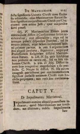 1155-1207, Caput V. De Impedimentis Matrimonii.