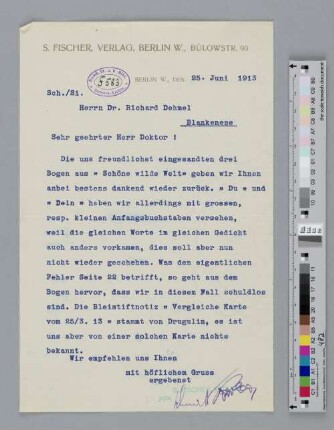 Brief an Richard Dehmel